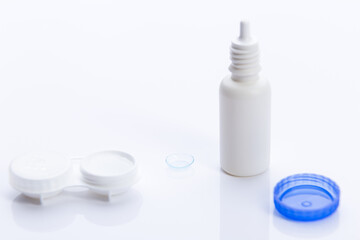 contact lens case on white background.