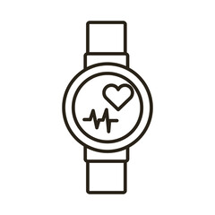 smartwatch with cardiology app line style icon