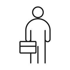 businessman with briefcase business management developing successful line style icon