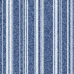 Vector Striped denim texture. Jeans background with geometric design. Denim seamless pattern. Blue jeans fabric. Vertical stripes.