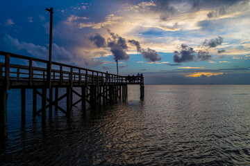sunset over the pier