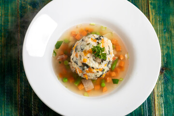 soup with a dumpling