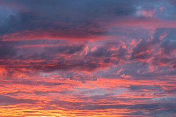 red sunset sky