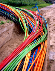 Various multicolor optical fiber cables