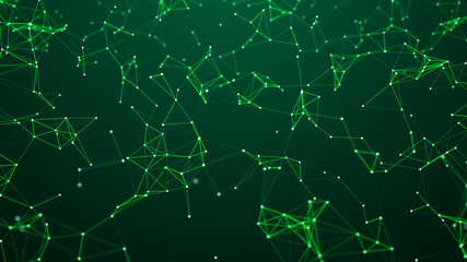 Digital plexus of glowing lines and dots. Abstract background. 3D rendering. Network or connection. 3d rendering.