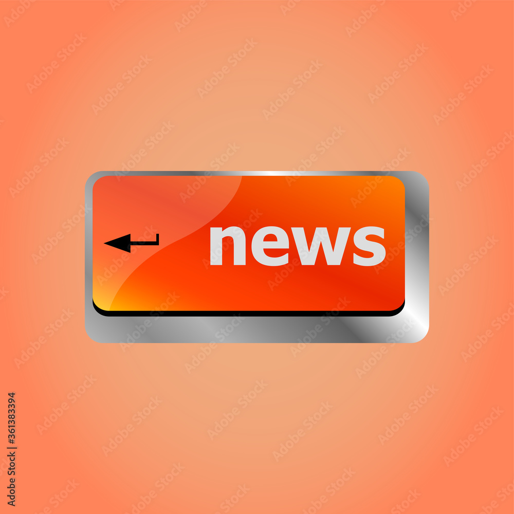 Poster news text on a button computer keyboard keys