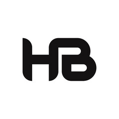 HB Letter Logo Design With Simple style