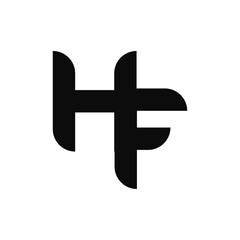 HF Letter Logo Design With Simple style