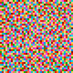 Seamless pattern of many small multi-colored squares of bright colors. Vector illustration
