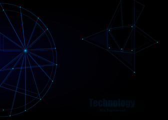 Abstract of  wireframe and digital technology background concept isolated 