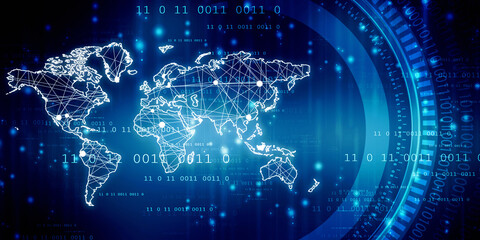 2d illustration world map abstract background