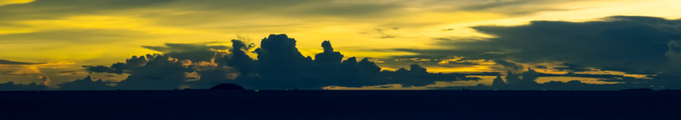 panorama seascape at sunset