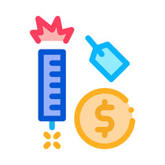 firework label price icon vector. firework label price sign. color symbol illustration