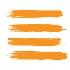 Orange brush stroke set isolated on white background. Trendy brush stroke vector for ink paint, grunge backdrop, dirt banner, watercolor design and dirty texture. Brush stroke vector