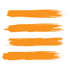 Orange brush stroke set isolated on white background. Trendy brush stroke vector for ink paint, grunge backdrop, dirt banner, watercolor design and dirty texture. Brush stroke vector