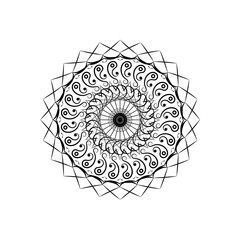  Orname consisting of patterns, circles, rectangles, curls and dots with different styles of stroke, suitable for logo or print