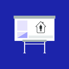 
House with a man
on a flip board vector illustration