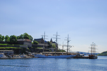 The medieval Akershus Fortress in Oslo, Norway