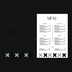 Beautiful contrasting elegant menu for cafes and restaurants