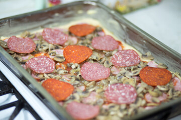 Pizza home in Polish conditions.