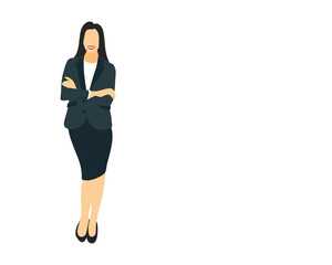 Businesswoman standing up. young women dressed in elegant office clothes. Economy, finance, stylist, office worker.