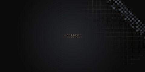 Abstract 3d background with black paper layers. Gold Background