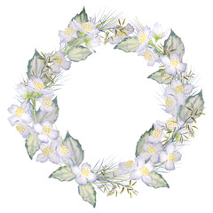 wreath of white flowers