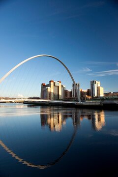 Newcastle and Gateshead, UK , 5th November 2012, a View of the Gateshead Millenium Bridge with the Baltic Contemporary Art Gallery building  in the background