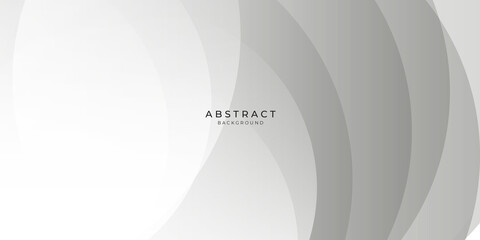 Abstract light silver round presentation background vector. Modern white and gray line background.