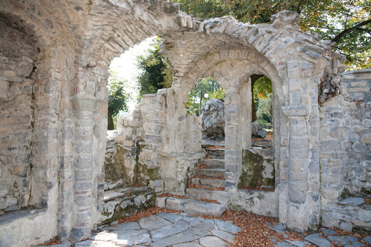 Church ruins on Isola Comacina Island, Lake Como, Italy - August 2011
