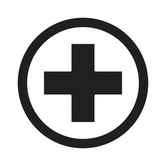 Fototapeta premium cross symbol healthcare medical and hospital pictogram silhouette style icon