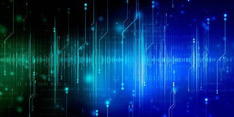 2d illustration Abstract futuristic electronic circuit technology background