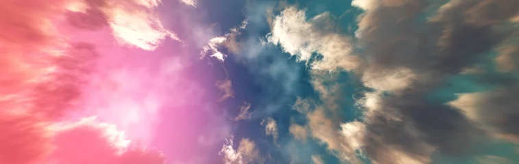 Zelfklevend Fotobehang Wolken, mooie bewolkte achtergrond, panorama van wolken, 3D-rendering © ustas
