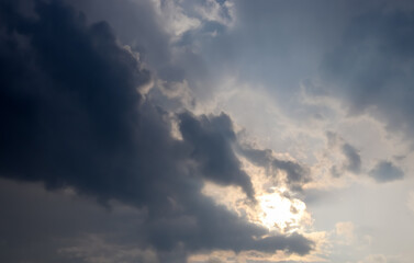 Stunning dark cloud formations right before a thunderstorm