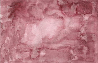 Red abstract blurred watercolor background. Hand drawing.