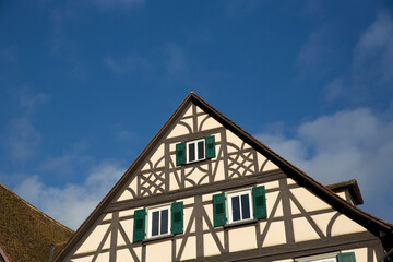 Old medieval houses, Schwabisch Hall, Baden-Wurttemberg, Germany - December 2013