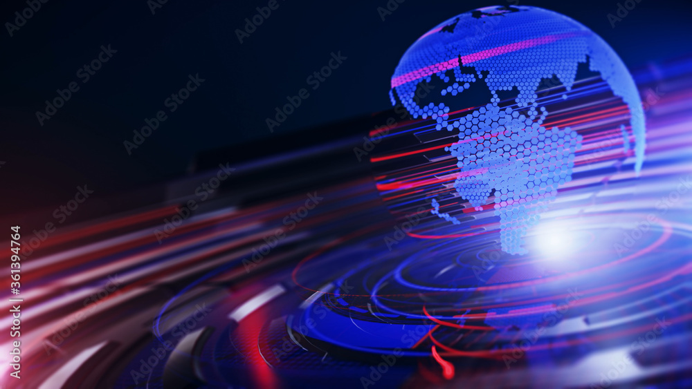 Canvas Prints 3D World News Background,  digital world breaking news Studio Background for news report and breaking news on world live report