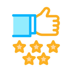 webshop like stars icon vector. webshop like stars sign. color symbol illustration