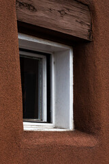 Southwest style building with adobe and wood