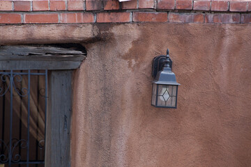Southwestern style building with adobe and wood