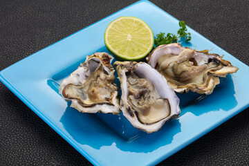 Oysters with lime and parsley