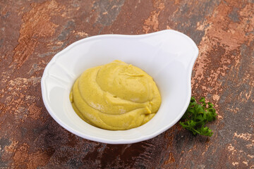 Mustard sauce in the bowl