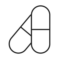 medication capsule healthcare medical and hospital pictogram line style icon