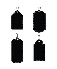 Set of  Price tag vector on white background, Sale Tag Isolated, Blank tag tied collections, discount and price tags on paper. Special offer. Black Friday. Big set. Vector illustration.