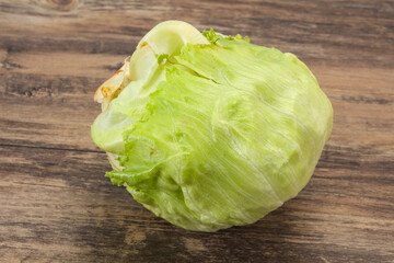 Fresh ripe green Iceberg salad