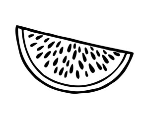 ISOLATED PIECE OF WATERMELON ON A WHITE BACKGROUND