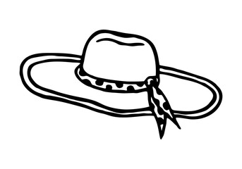 ISOLATED BEACH HAT ON WHITE BACKGROUND IN VECTOR