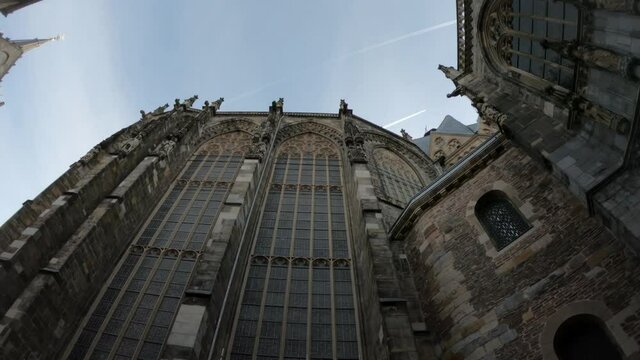PAN SHOT - Aachen Cathedral (Aachener Dom) is a Roman Catholic church in Aachen, Germany and the see of the Roman Catholic Diocese of Aachen. It was constructed by order of the emperor Charlemagne.