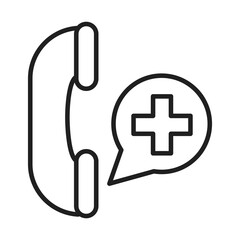 telephone support healthcare medical and hospital pictogram line style icon