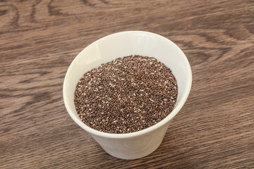 Seasoning chia seeds in the bowl